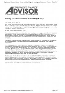 Leasing Foundation creates philanthropy group article