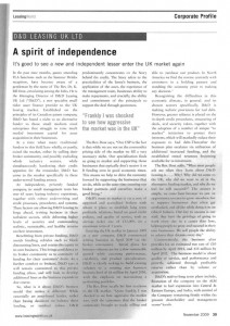 A spirit of independence article by D&D Leasing