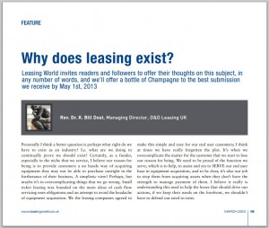 Why does Leasing exist article