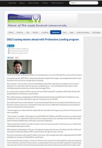 D&D Leasing steams ahead with Professions Lending program