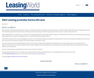 D&D Leasing promotes Karma Nirvana