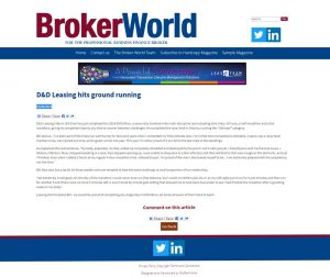 BrokerWorld - - D&D Leasing hits ground running