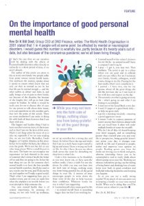 Importance of Good Personal Mental Health